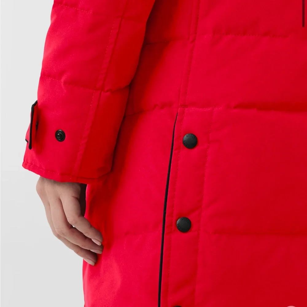 Canada Goose Women's Vibrant Red Puffer Coat with Fur Hood - Picture 4 of 16